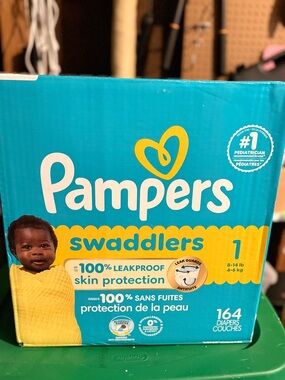 Pampers Swaddlers Size 1 Baby Diapers - Teal & Yellow